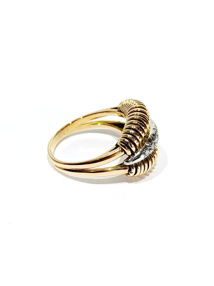 Gold And Diamond Spiral Ring -photo-4