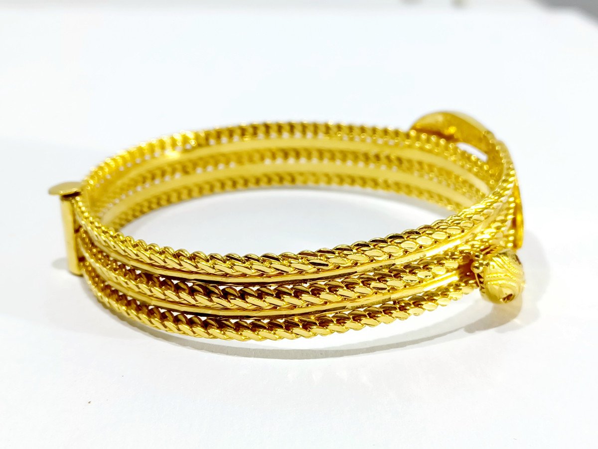 Snake Bracelet In Gold And Ruby-photo-2