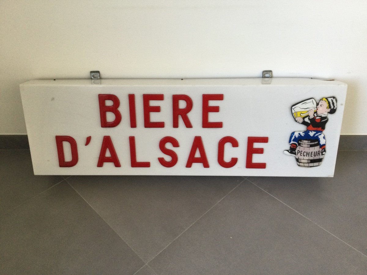 Enseigne Lumineuse Pêcheur « Bière D’alsace »