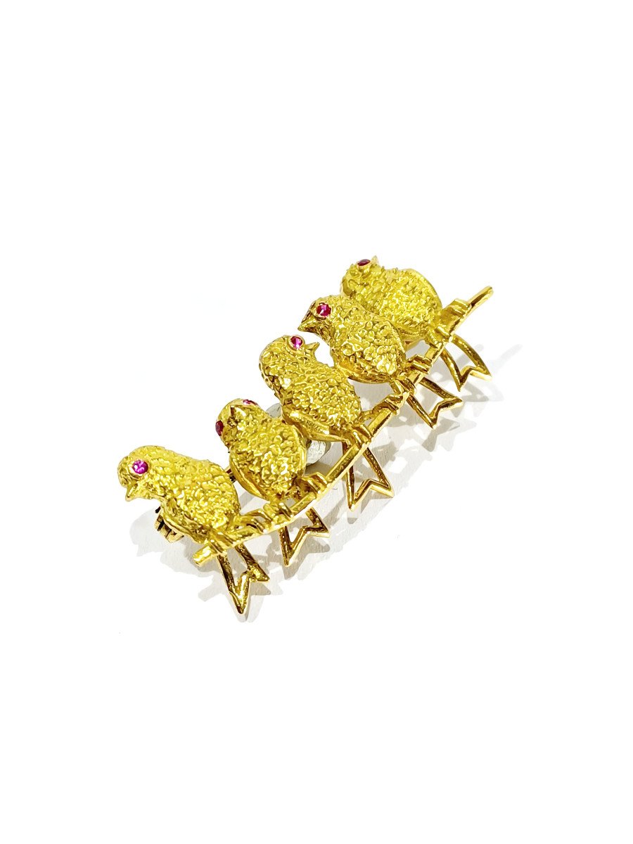 Gold And Ruby Bird Brooch-photo-2