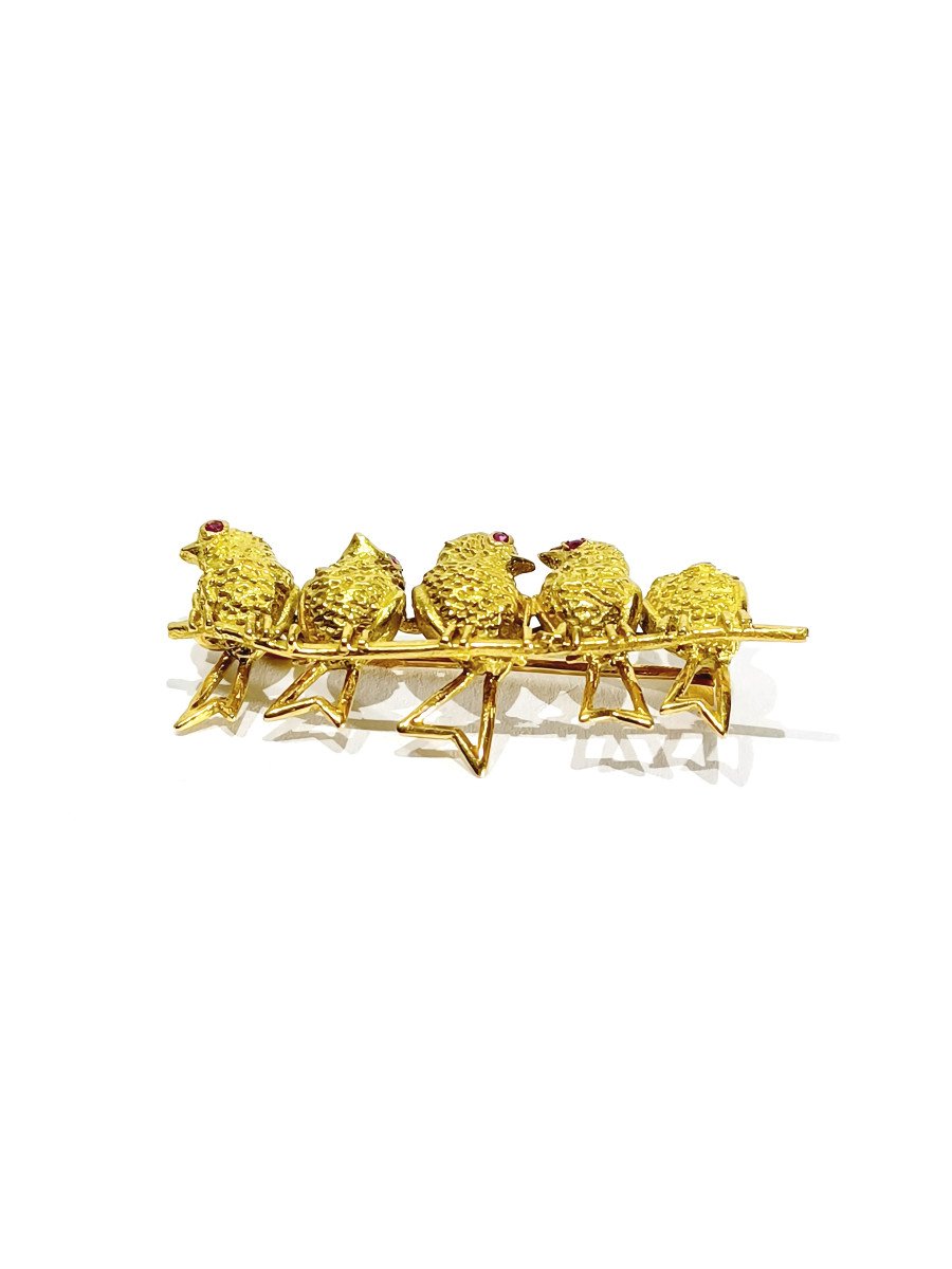 Gold And Ruby Bird Brooch-photo-1