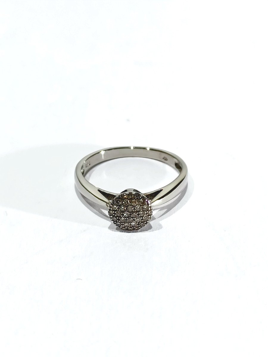 White Gold Ring With Diamond Paving -photo-1