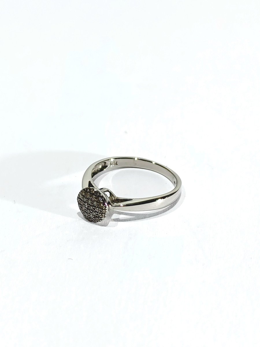 White Gold Ring With Diamond Paving -photo-2