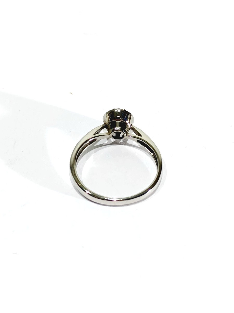 White Gold Ring With Diamond Paving -photo-4