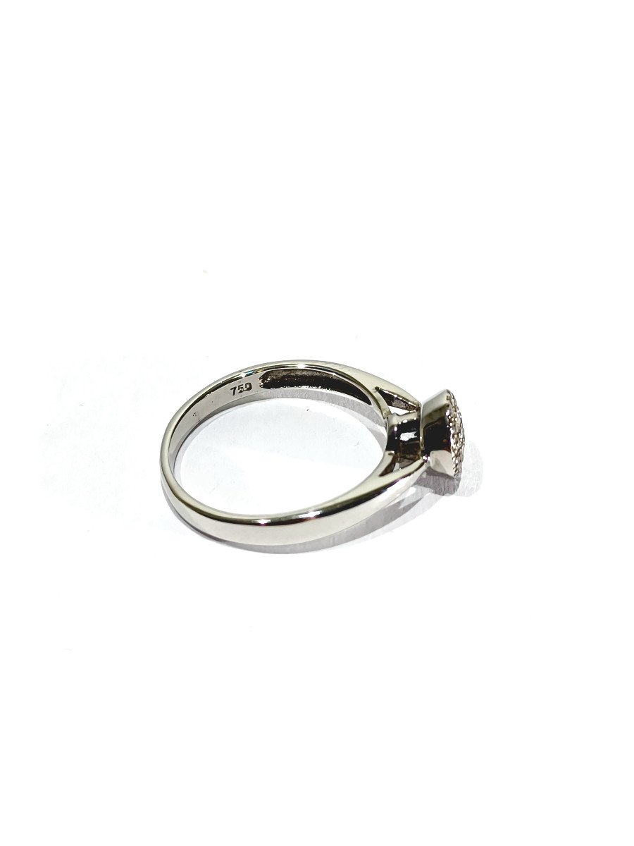 White Gold Ring With Diamond Paving -photo-5