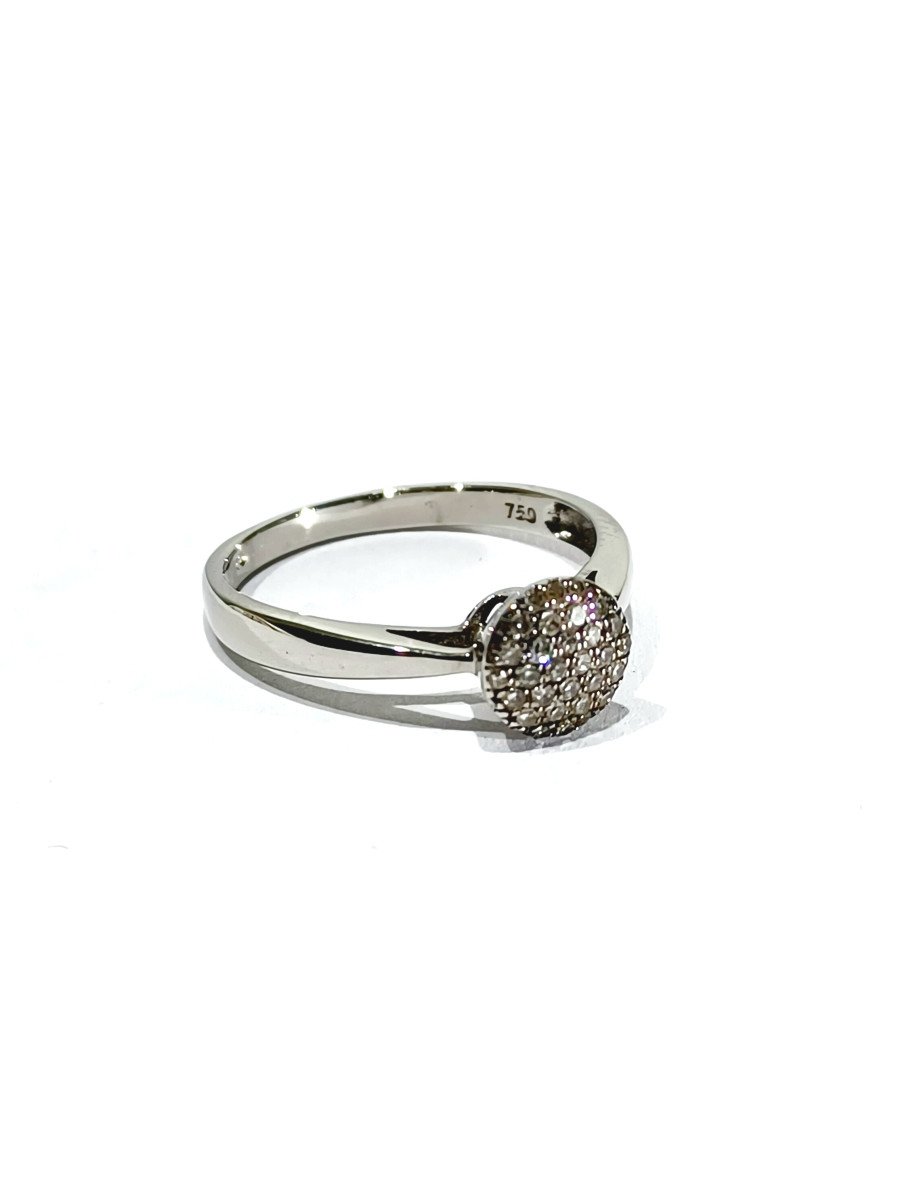 White Gold Ring With Diamond Paving -photo-6