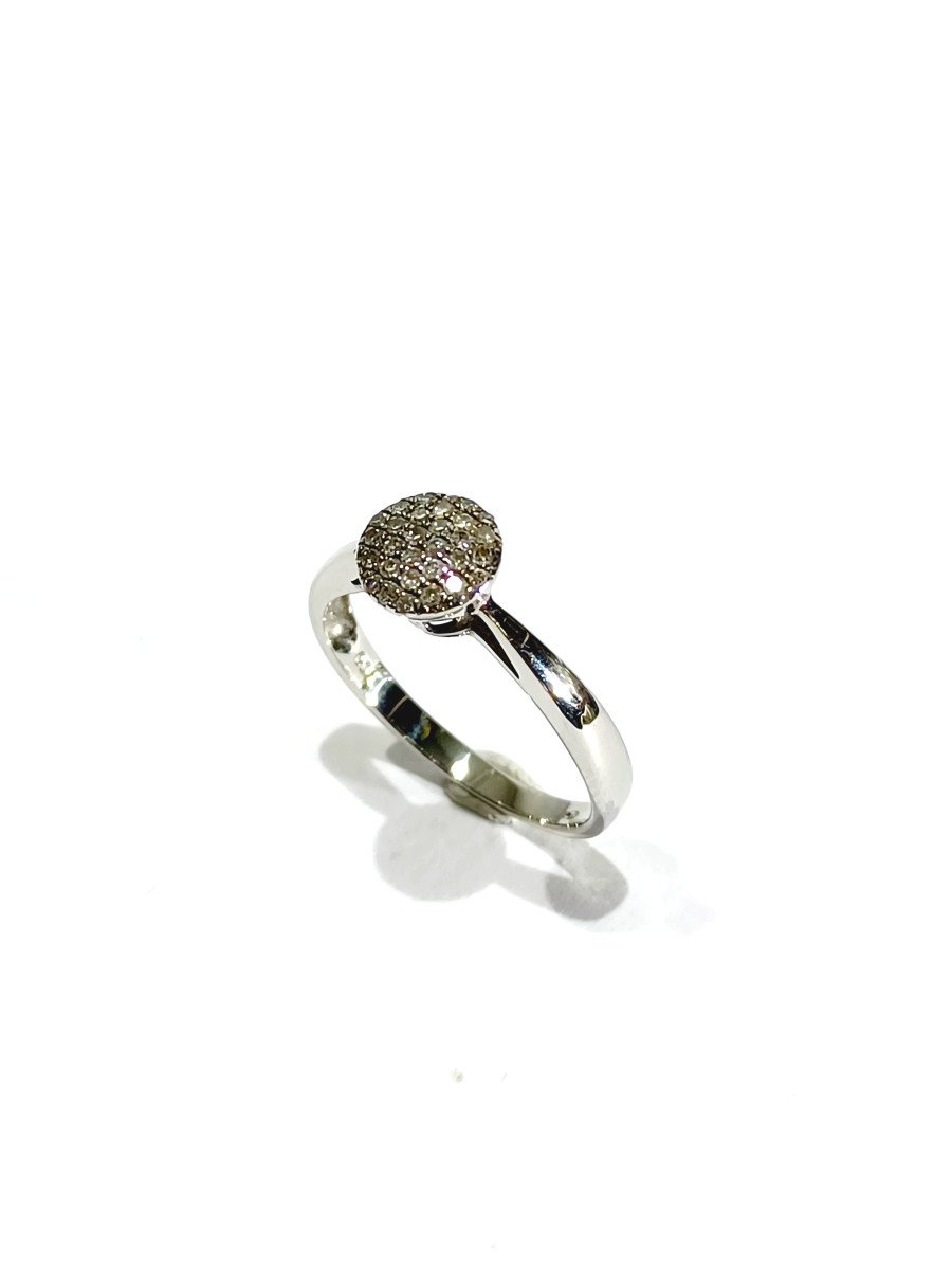 White Gold Ring With Diamond Paving 