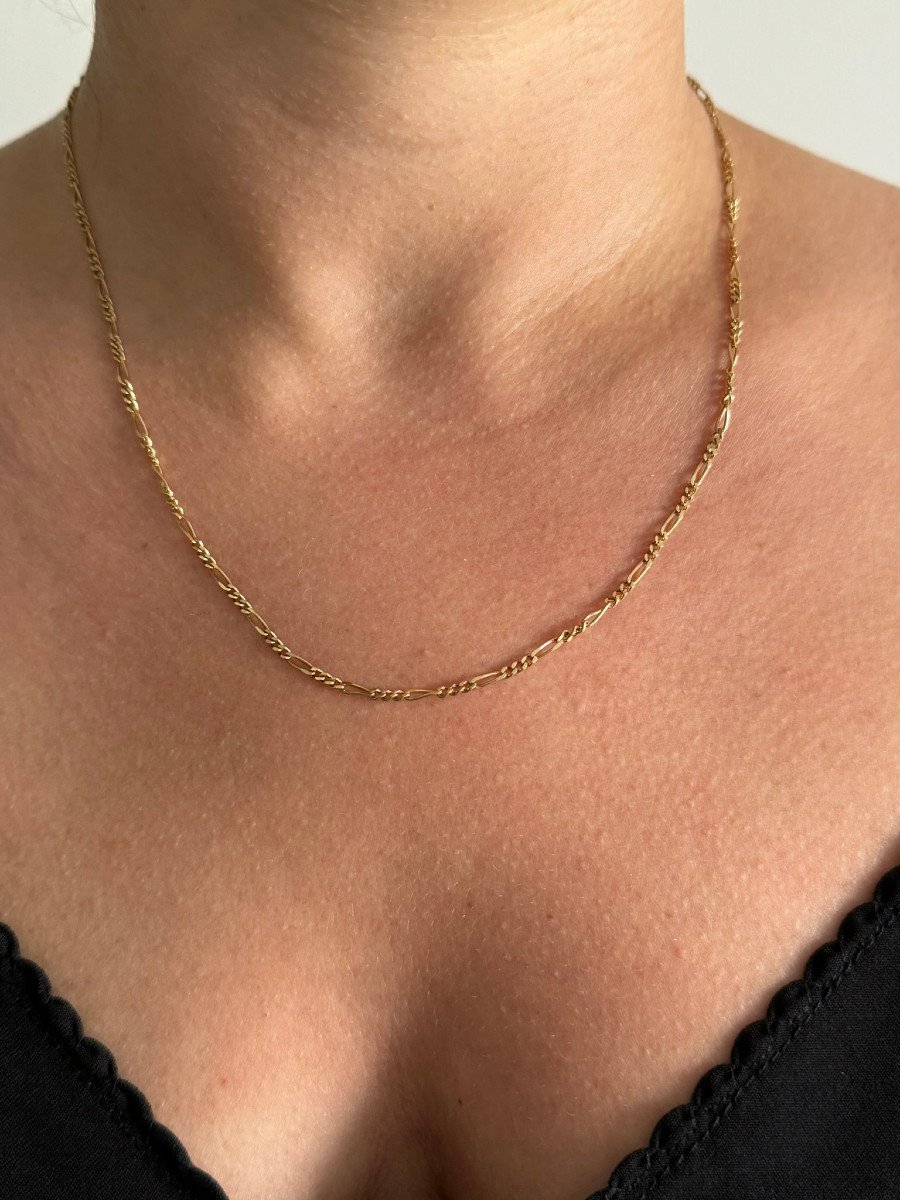 Figaro Mesh Gold Chain-photo-6