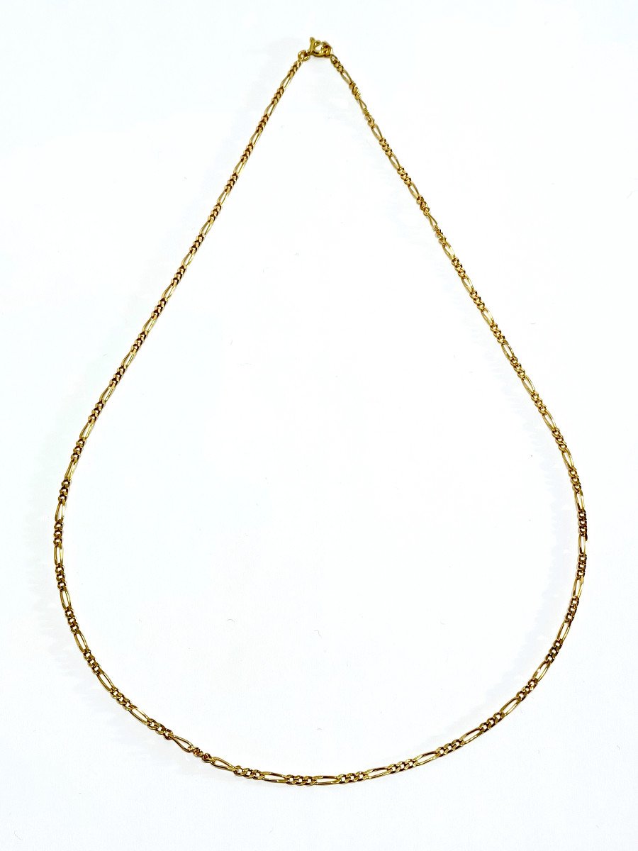 Figaro Mesh Gold Chain