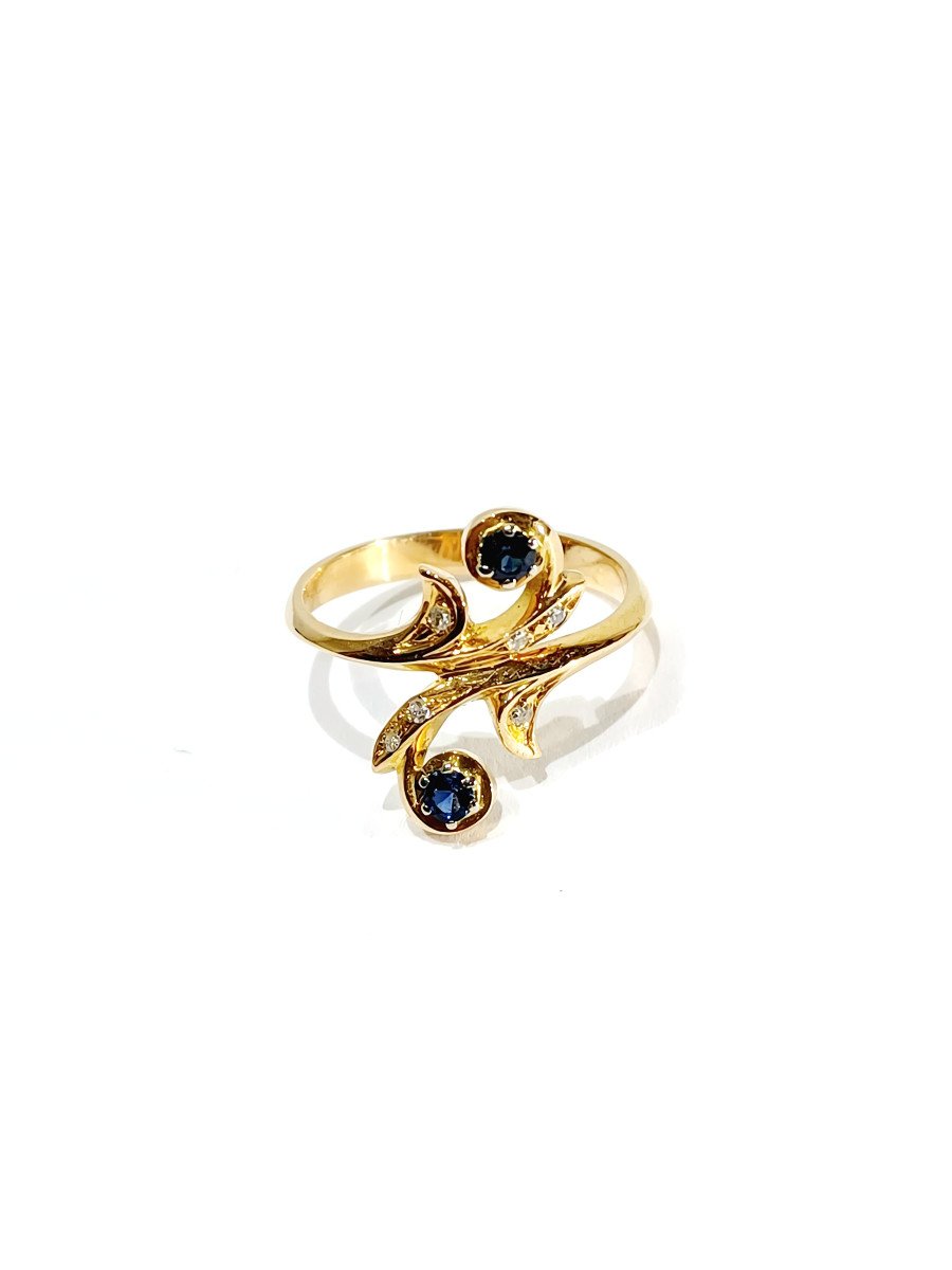 You And Me Ring In Gold, Diamonds And Sapphires -photo-2