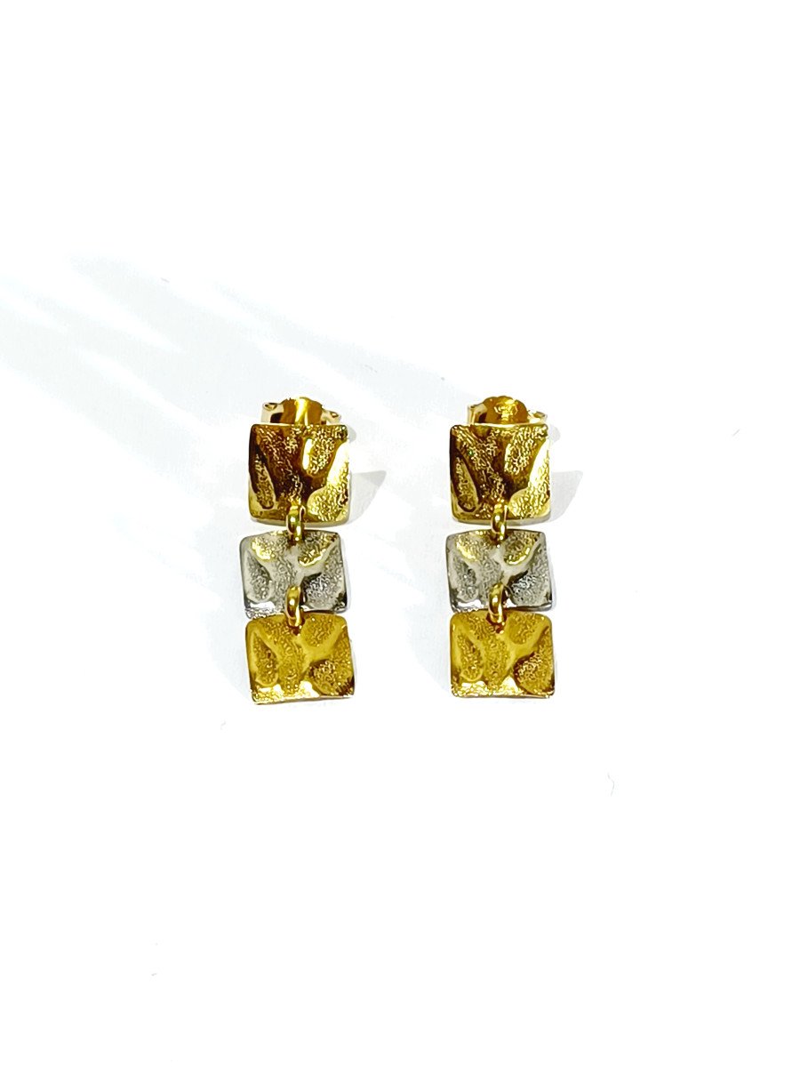 Pair Of 2 Gold Earrings	-photo-2