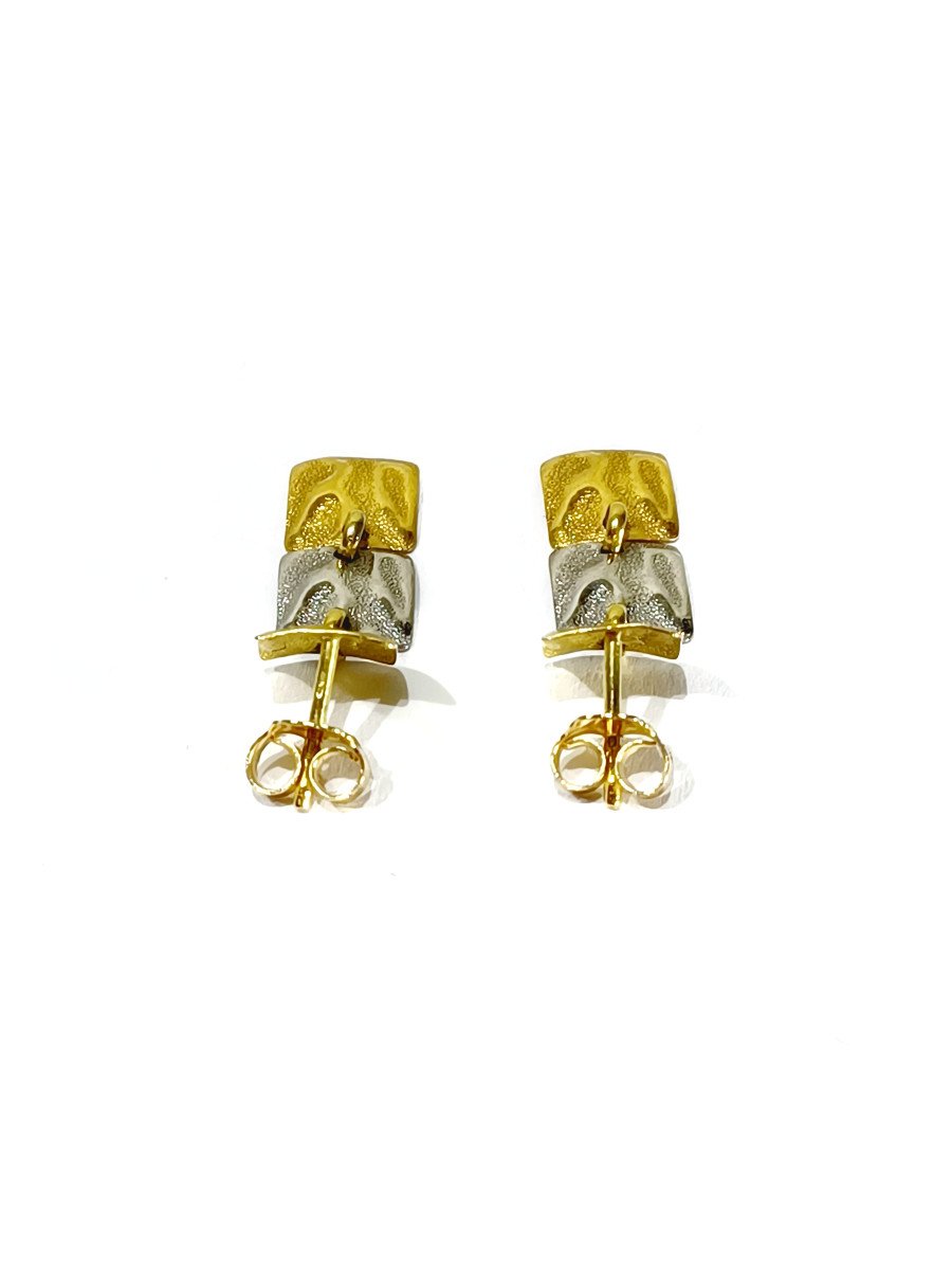 Pair Of 2 Gold Earrings	-photo-1