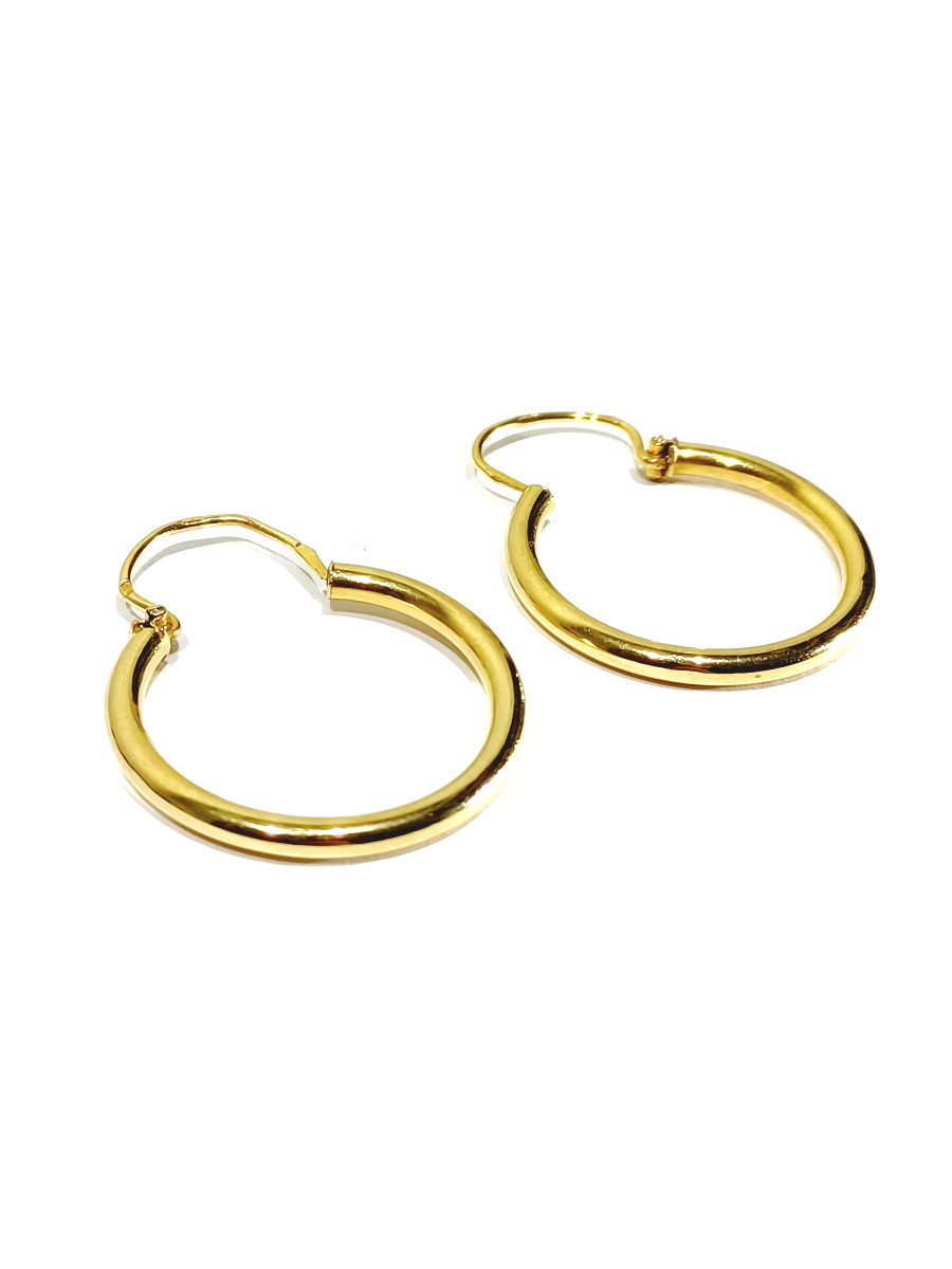 Pair Of Gold Creole Earrings	-photo-3