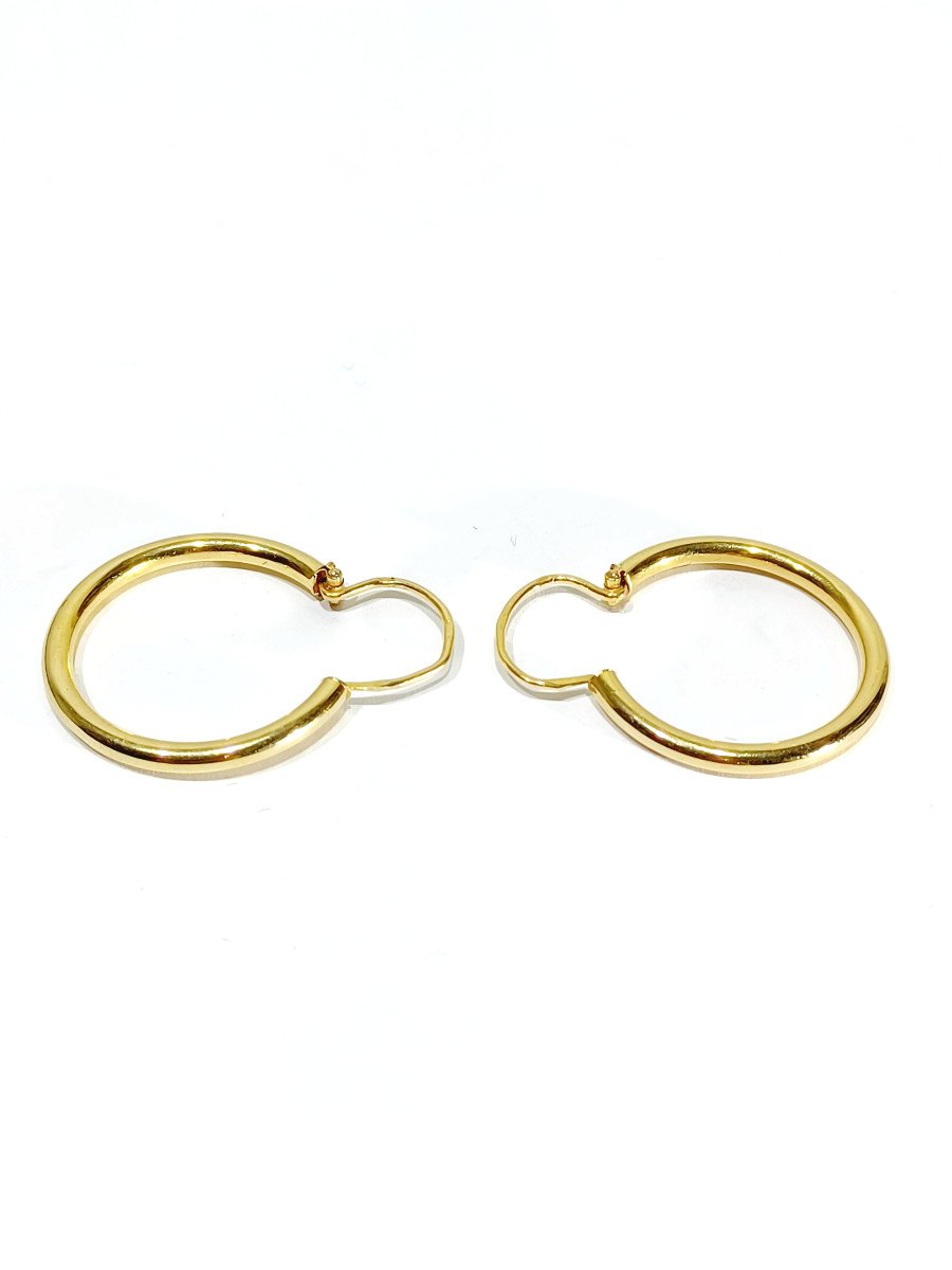 Pair Of Gold Creole Earrings	-photo-4