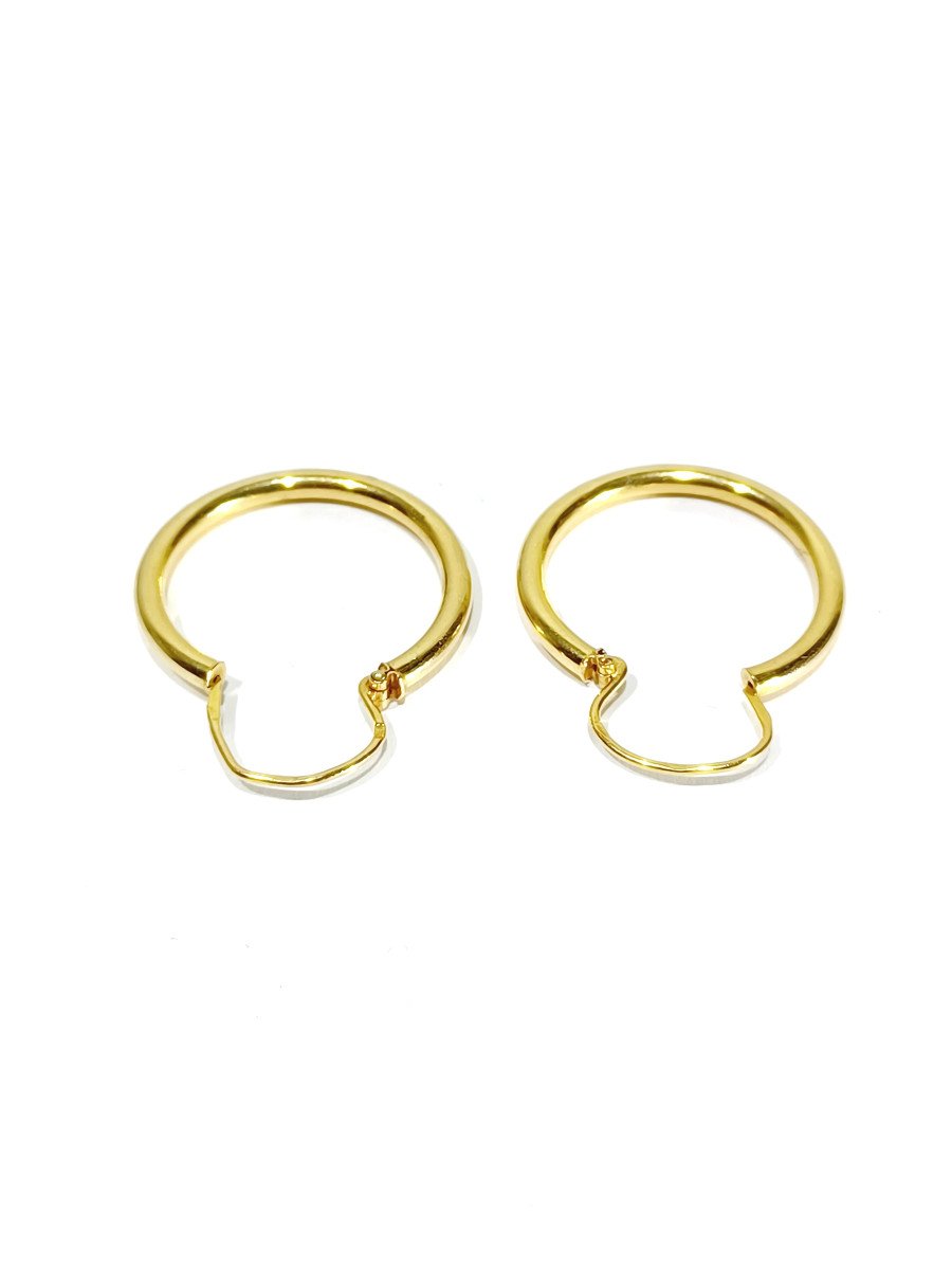 Pair Of Gold Creole Earrings	-photo-1