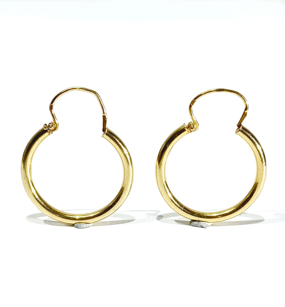 Pair Of Gold Creole Earrings	-photo-6