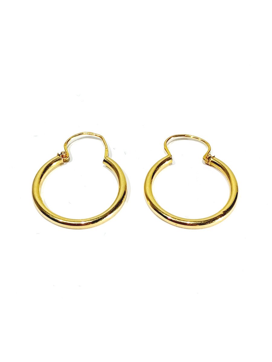 Pair Of Gold Creole Earrings	