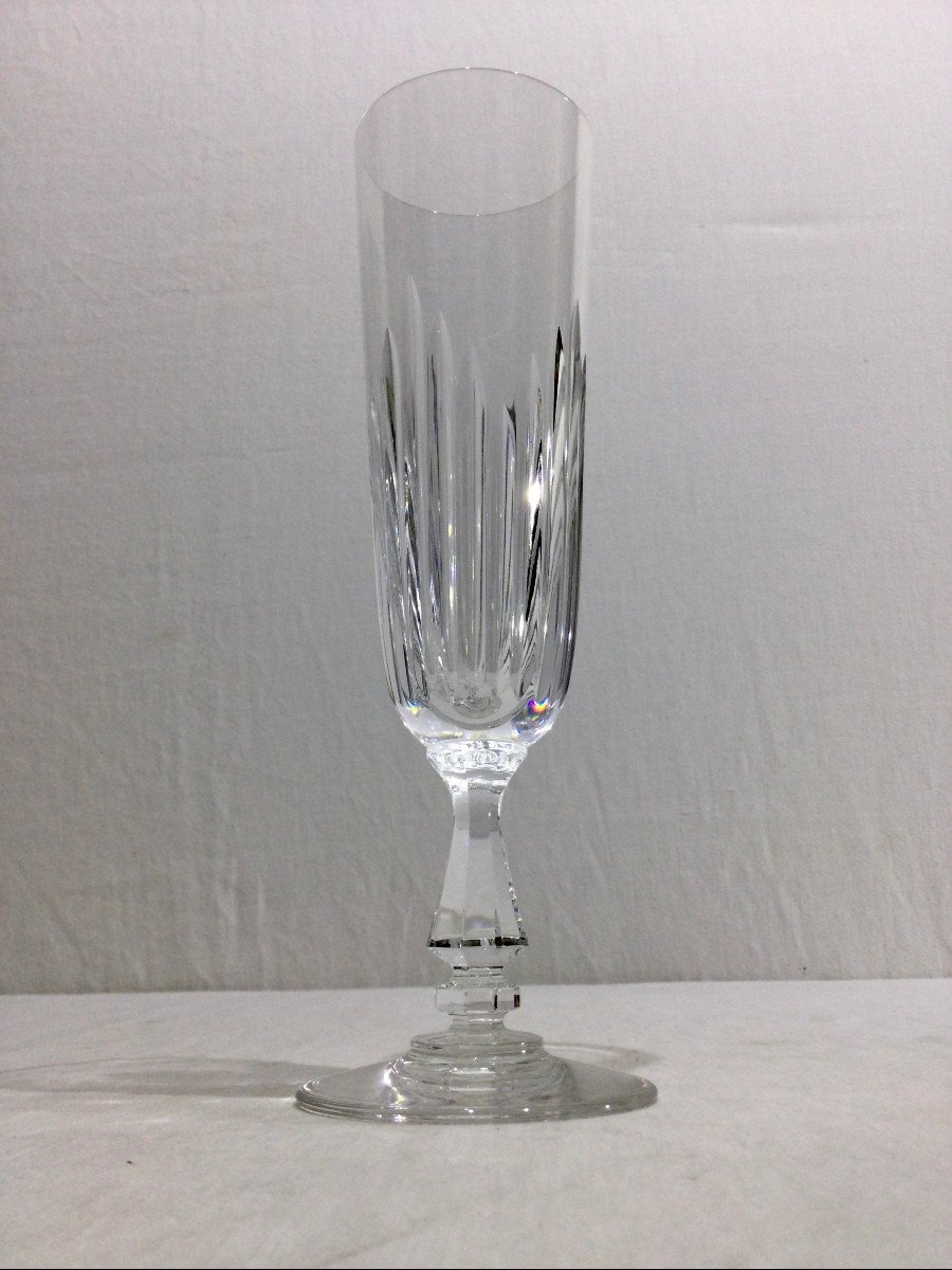 Saint Louis – 5 Crystal Champagne Flutes Liane Model-photo-2