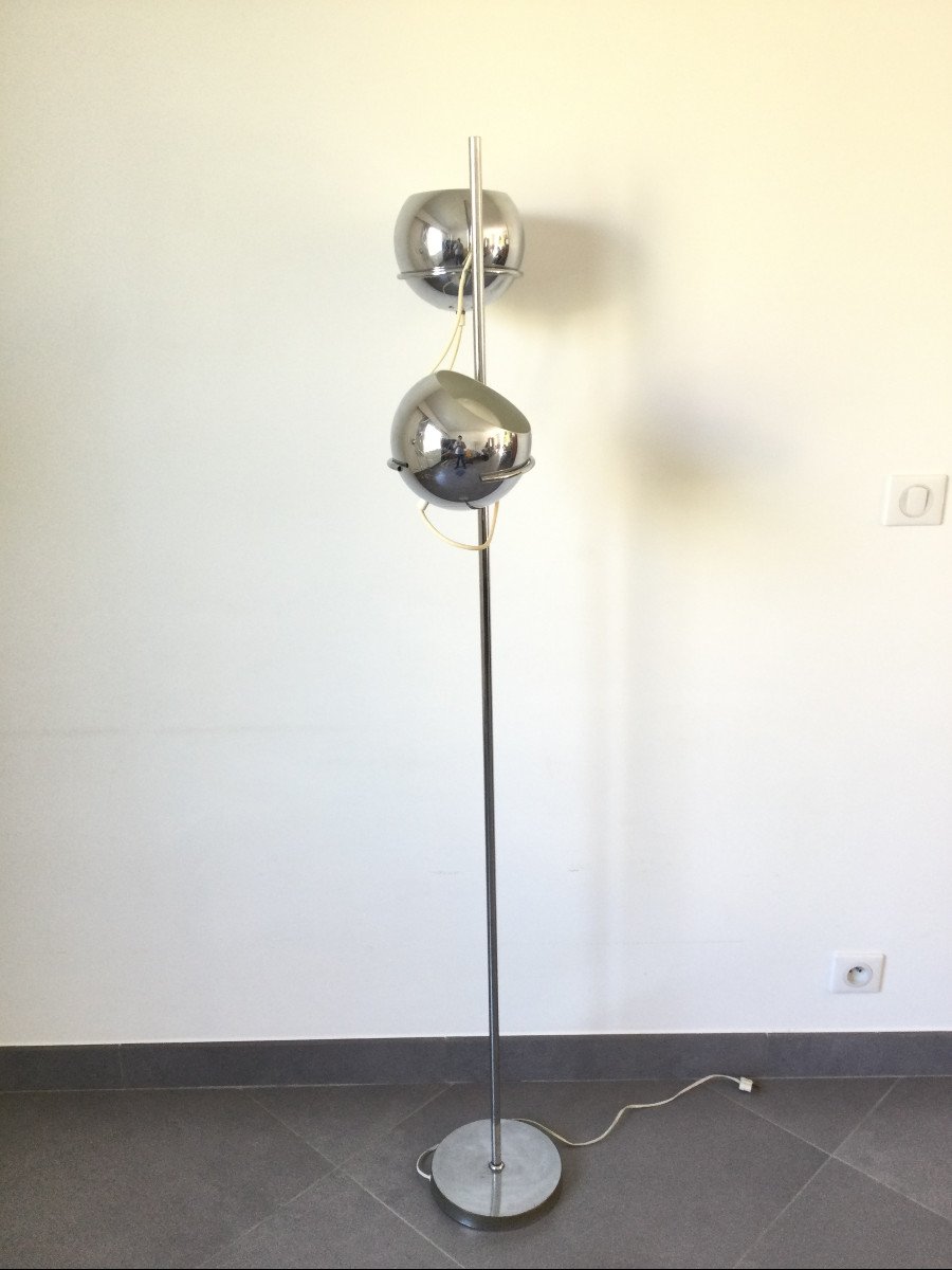 Eyeball Chrome Metal Floor Lamp-photo-4