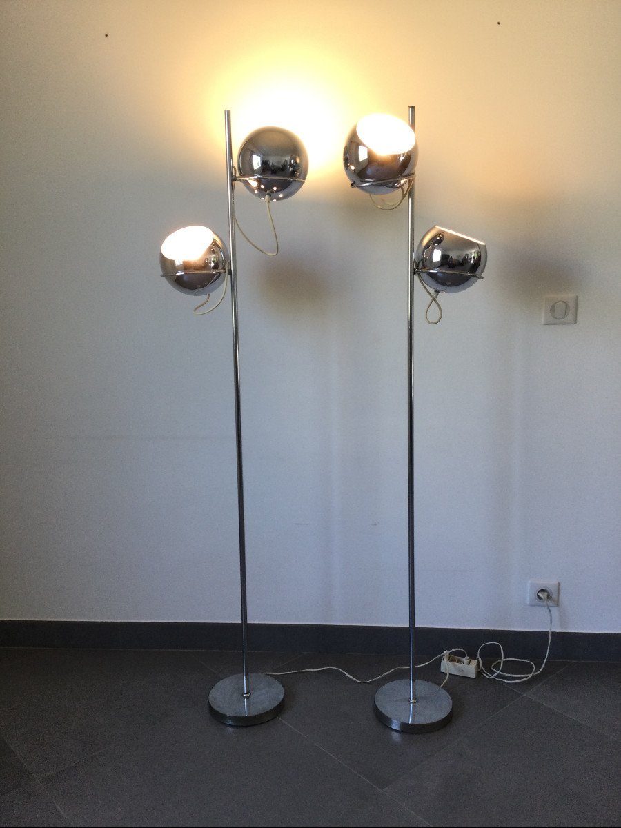 Eyeball Chrome Metal Floor Lamp-photo-7