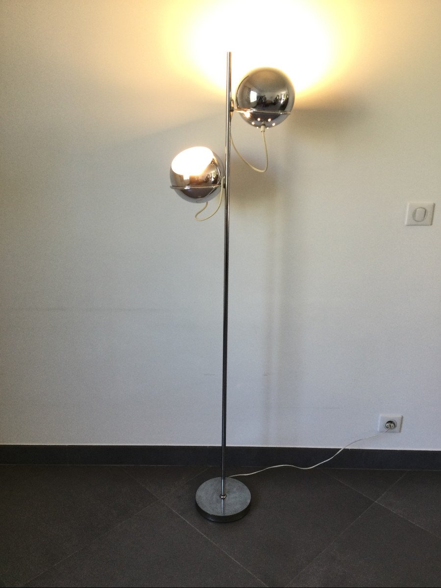 Eyeball Chrome Metal Floor Lamp