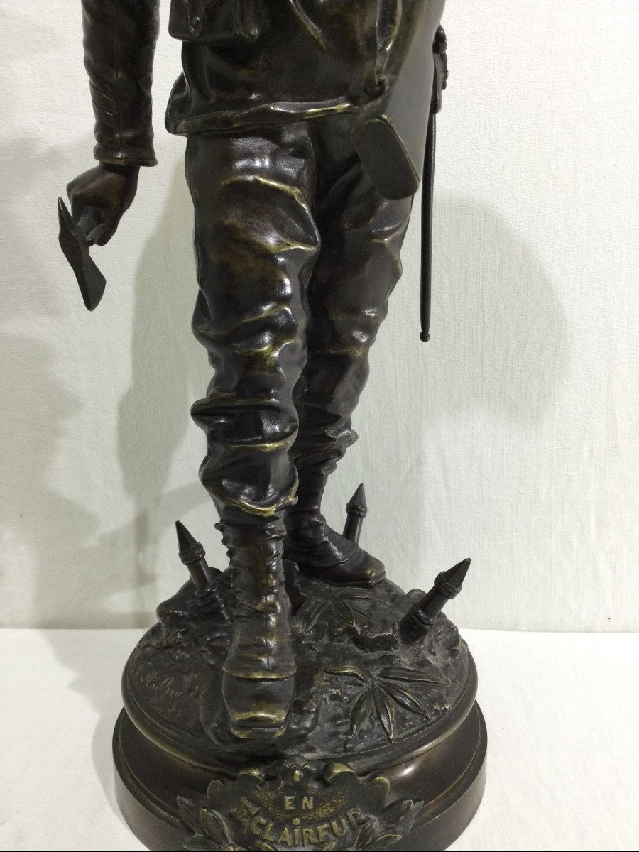 Charles Anfrie - Sculpture En Bronze Fusilier Marin « En éclaireur »-photo-1