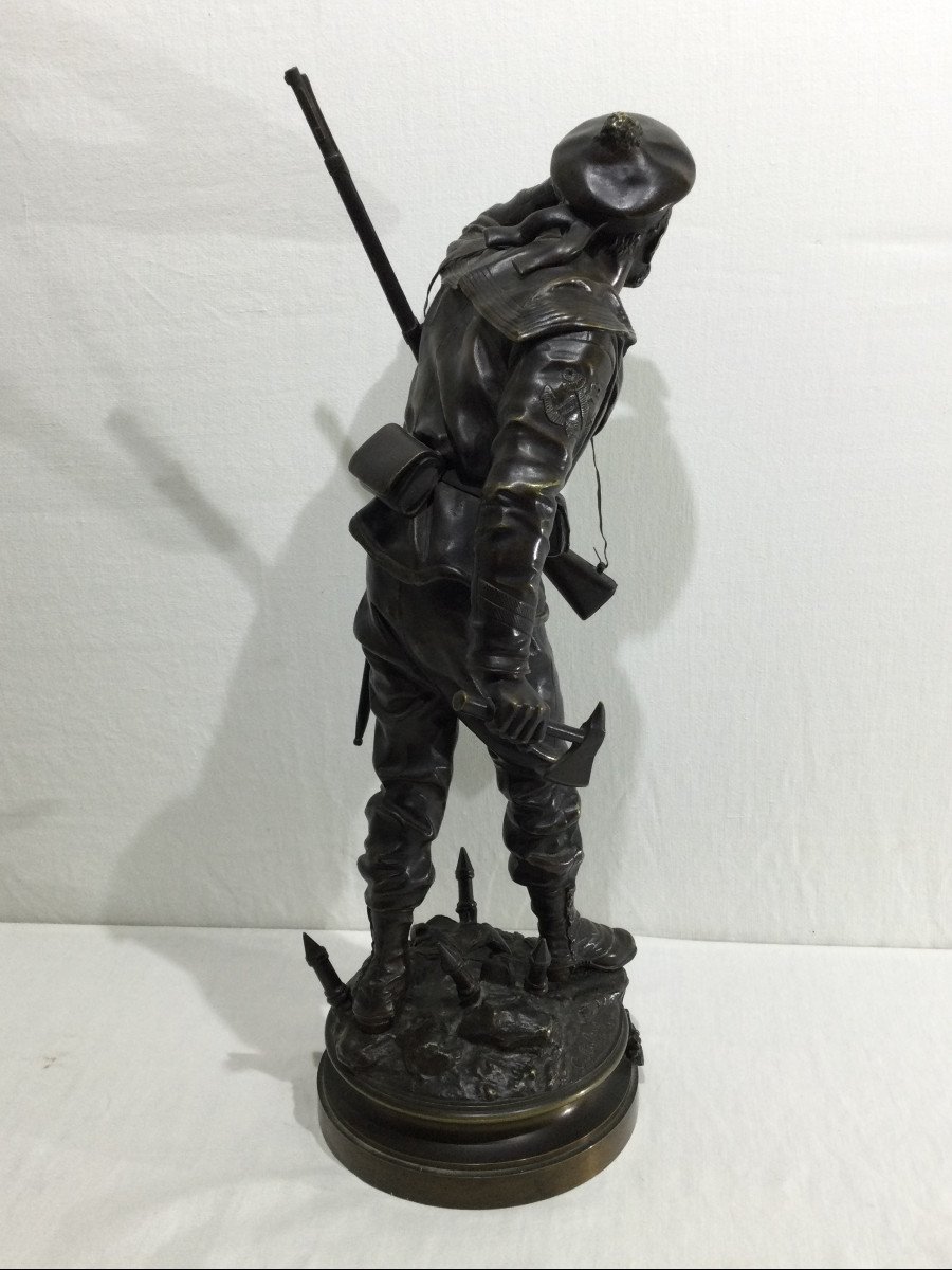 Charles Anfrie - Sculpture En Bronze Fusilier Marin « En éclaireur »-photo-4