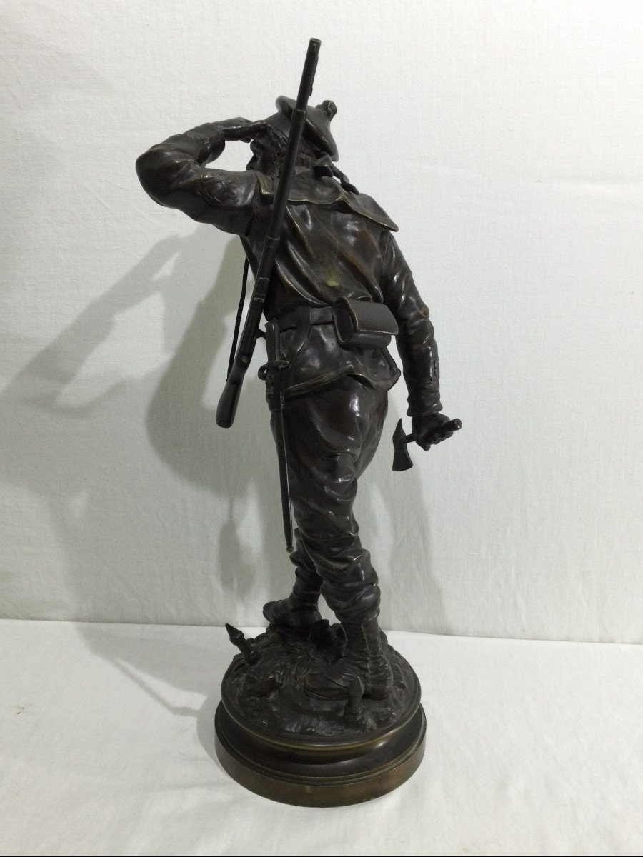 Charles Anfrie - Sculpture En Bronze Fusilier Marin « En éclaireur »-photo-5