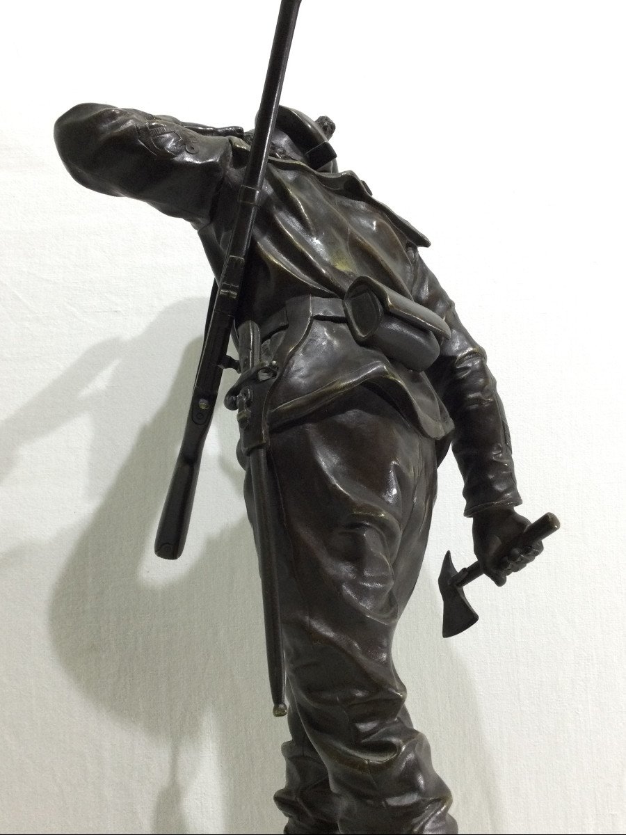 Charles Anfrie - Sculpture En Bronze Fusilier Marin « En éclaireur »-photo-6