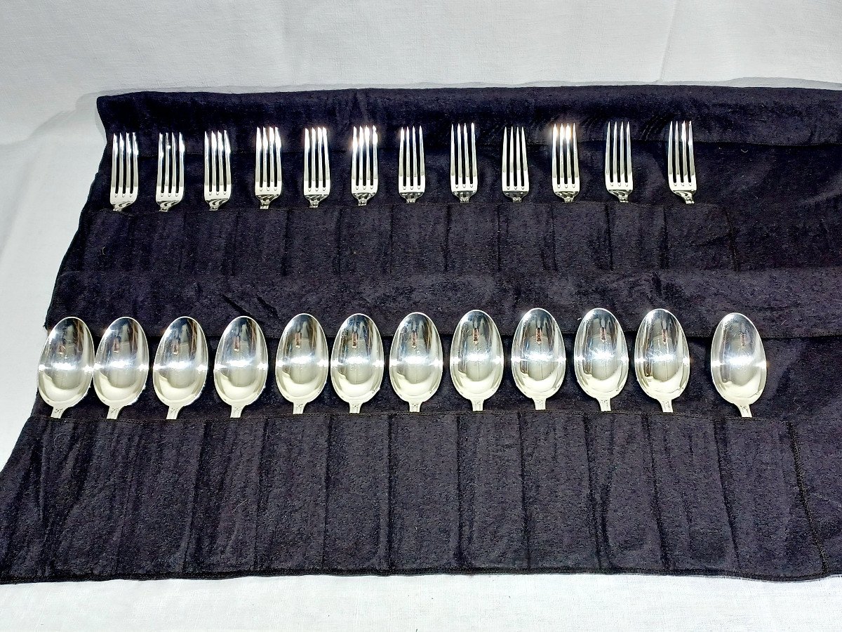 12 Louis XIV Style Silver Cutlery-photo-1