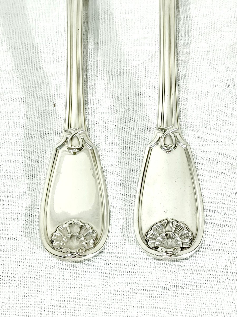 12 Louis XIV Style Silver Cutlery-photo-6