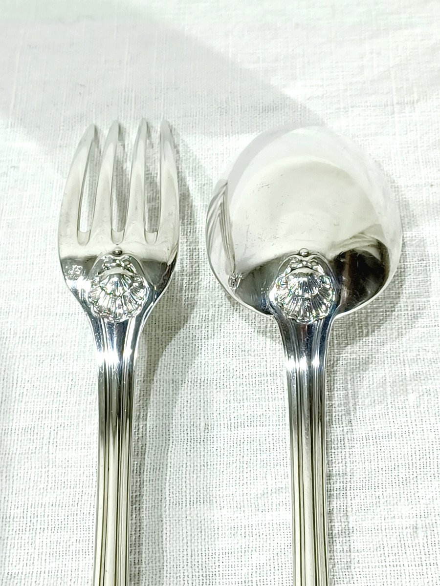 12 Louis XIV Style Silver Cutlery-photo-8