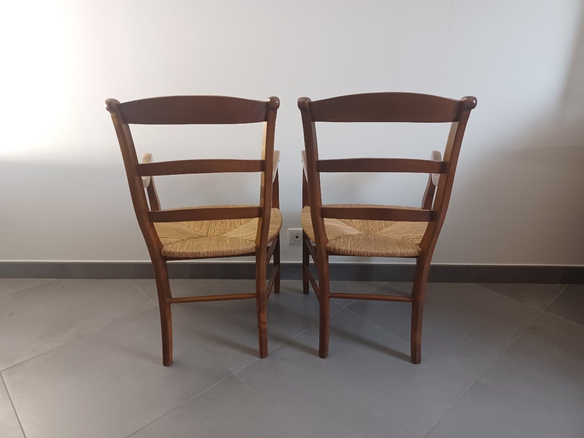 Pair Of Cherry Wood Armchairs-photo-4