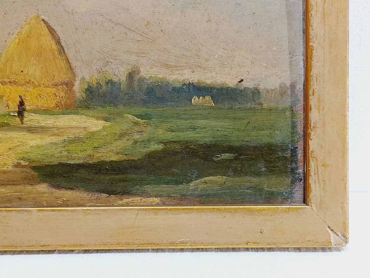 Valère Lefebvre – Huile Sur Panneau « Paysage De Campagne »	-photo-3