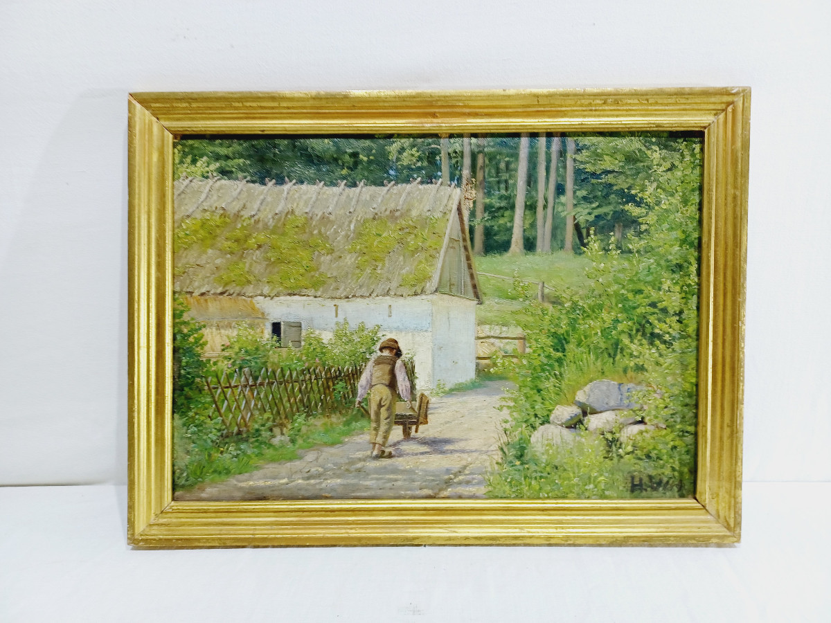 H. Viss – Oil On Canvas “country Landscape”