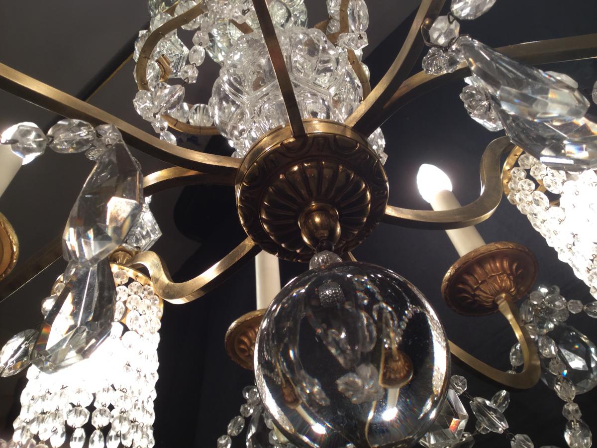 Chandelier In Bronze And Crystal 9 Lights-photo-5
