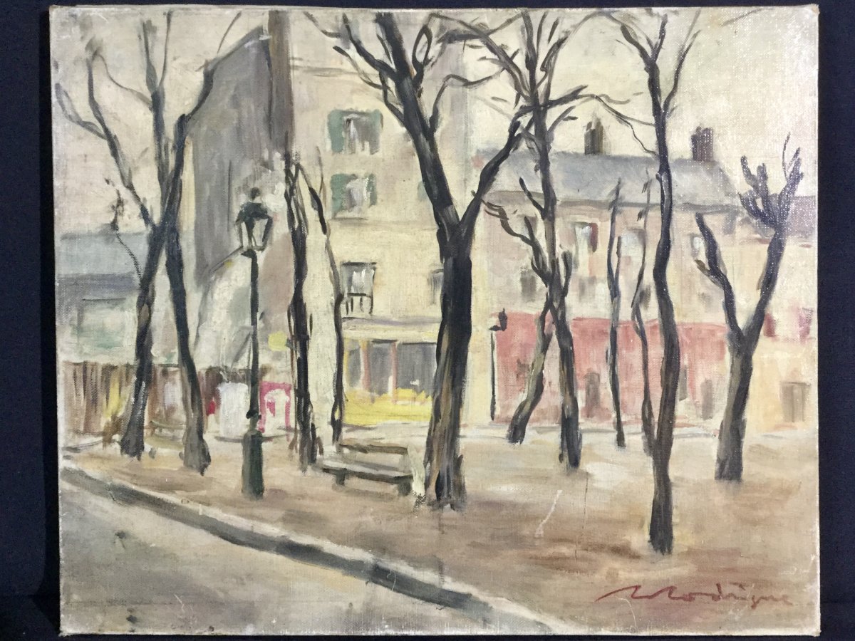 Robert Rodrigue - Huile Sur Toile « Place du Tertre »