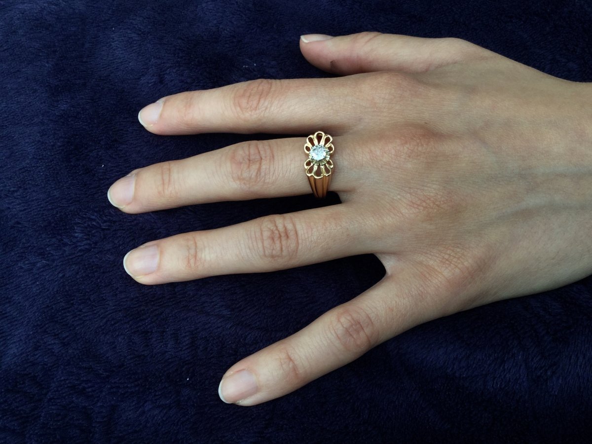 Art Nouveau Gold And Diamond Butterfly Ring-photo-8