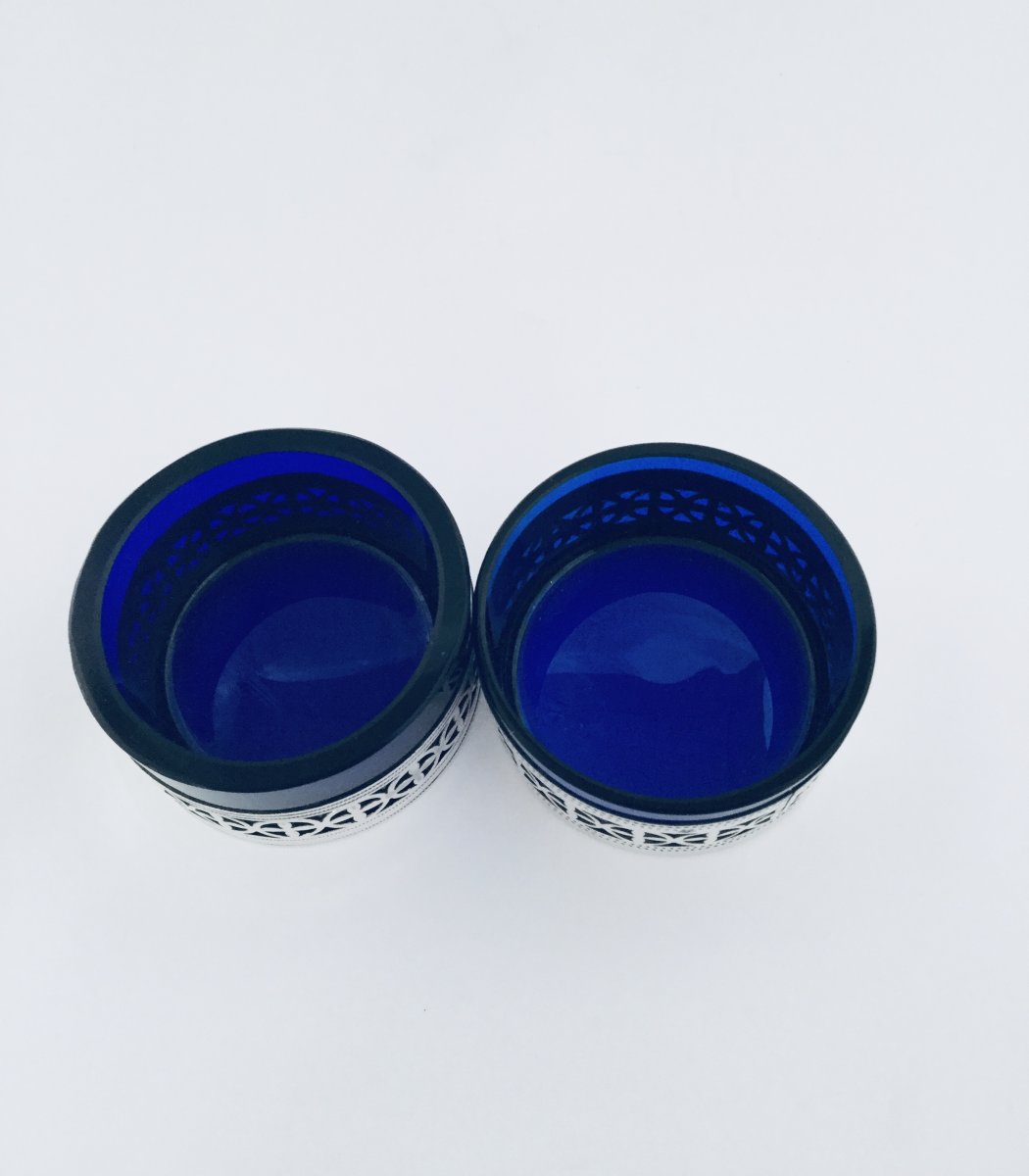 Pair Of Blue And Silver Crystal Salt Shakers-photo-4