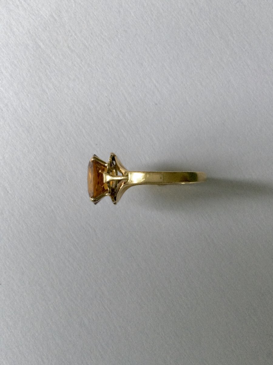 Bague En Or Jaune Et Citrine -photo-4