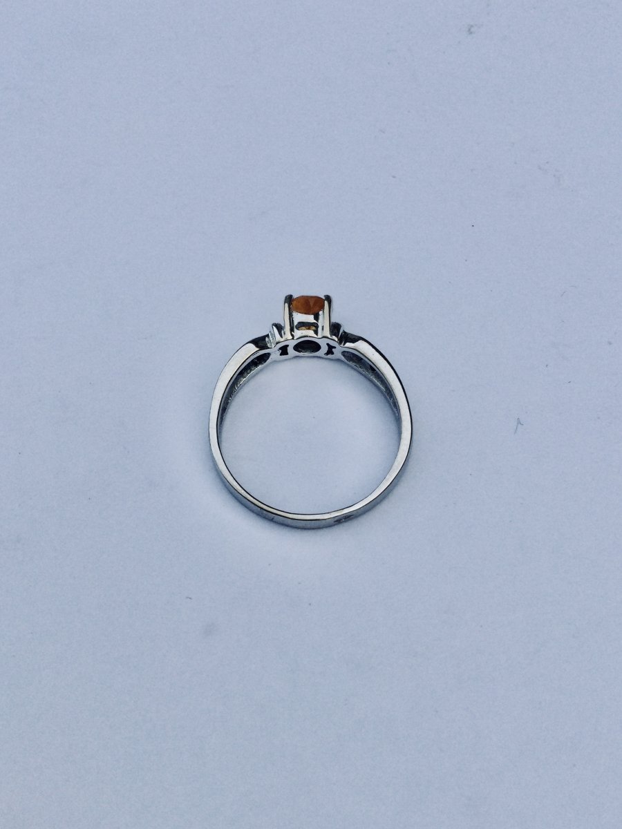 White Gold Diamond And Citrine Ring-photo-4