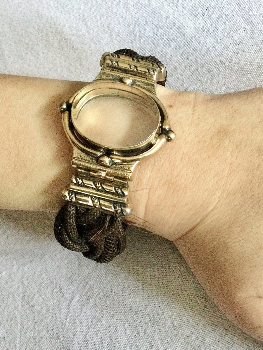 Hair And Silver Gold Plated Bracelet-photo-6