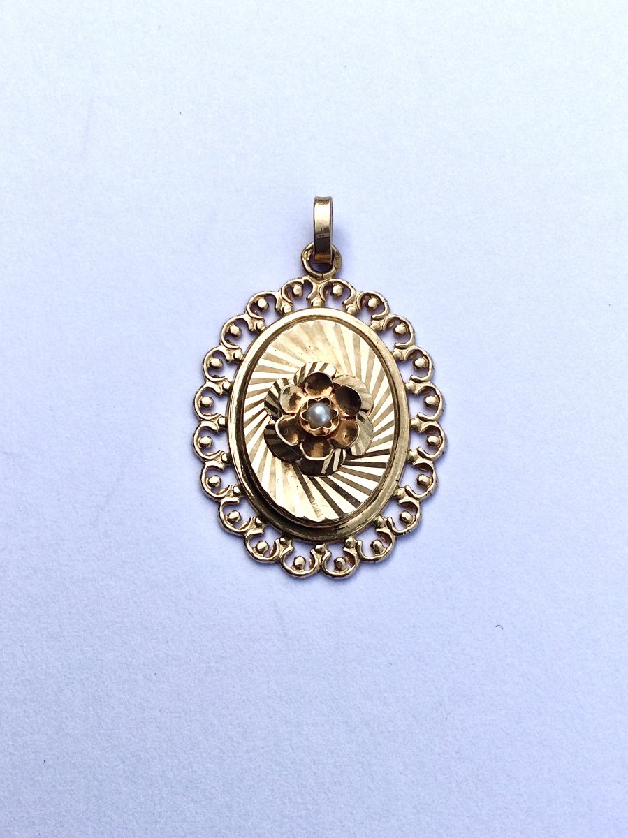 Pendentif Or Et Perle