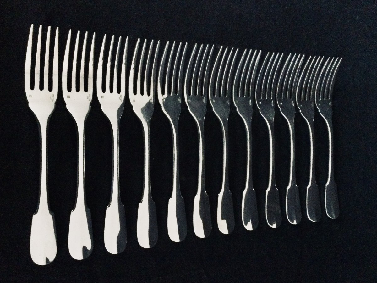 12 Christofle Fish Cutlery Cluny Model-photo-3