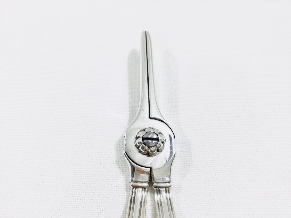 England - Sterling Silver Grape Scissors With A Crest-photo-5