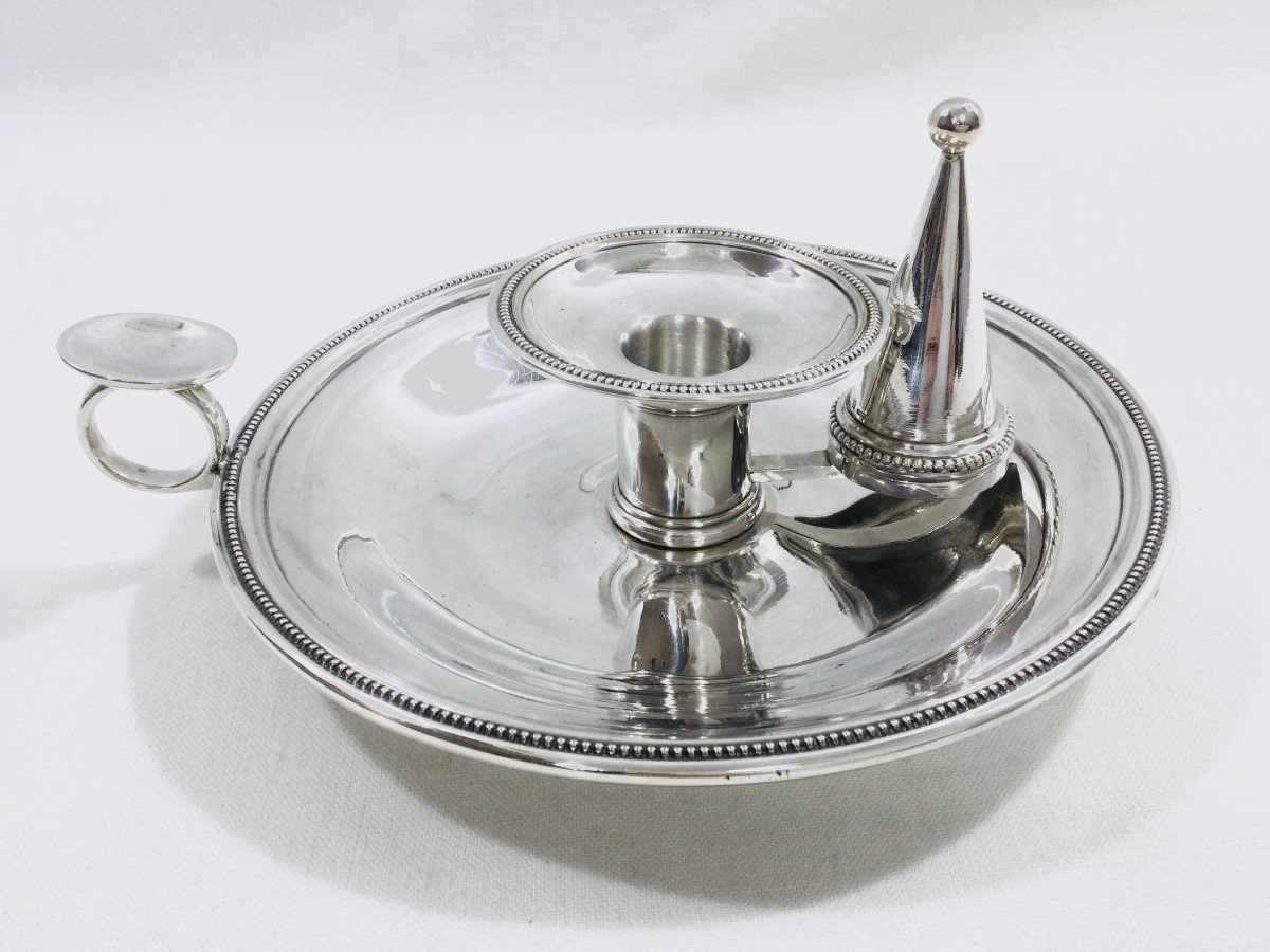 Christofle -  Silverplated Candle Holder-photo-3