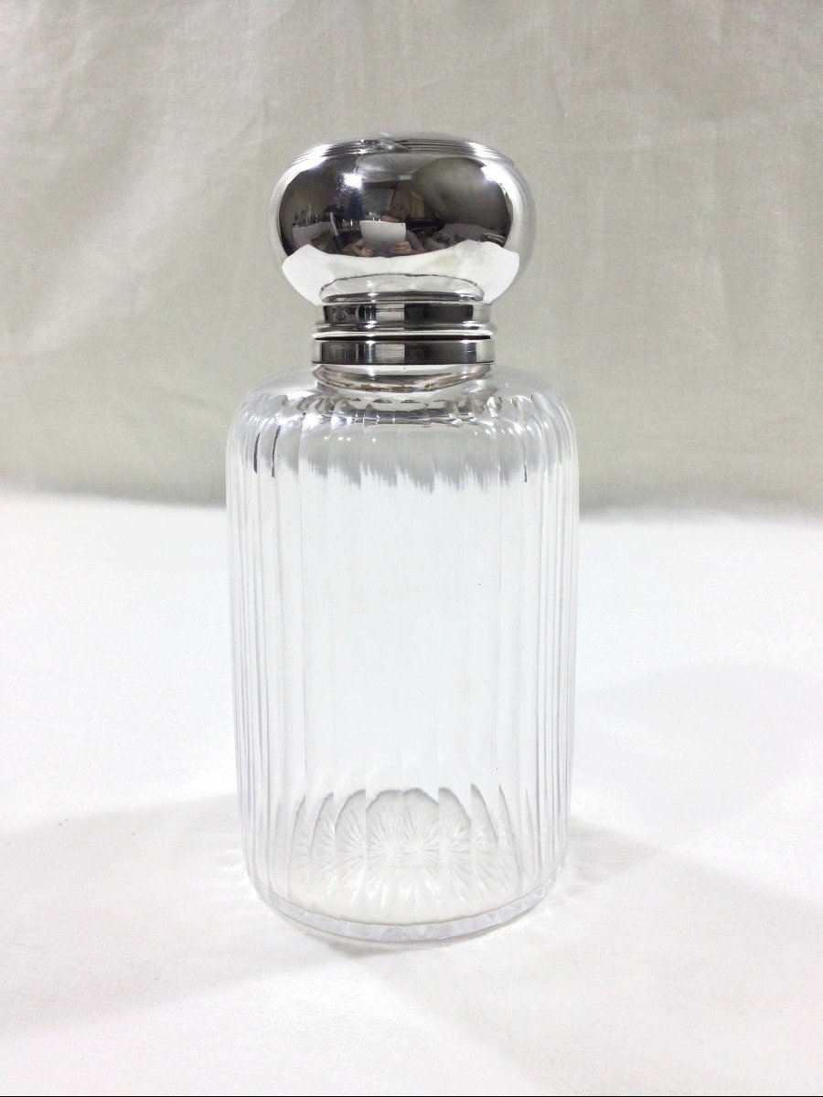 Saglier Frères - Crystal And Silver Toilet Bottle-photo-4