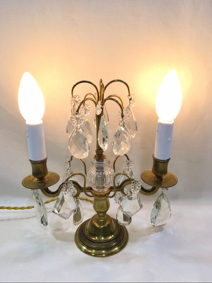 Girandole En Bronze Et Cristal -photo-7