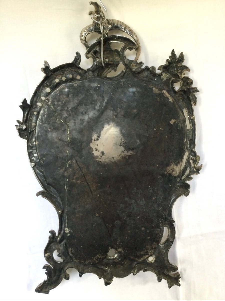 Miroir En Bronze Argent&eacute; Napol&eacute;on III-photo-5