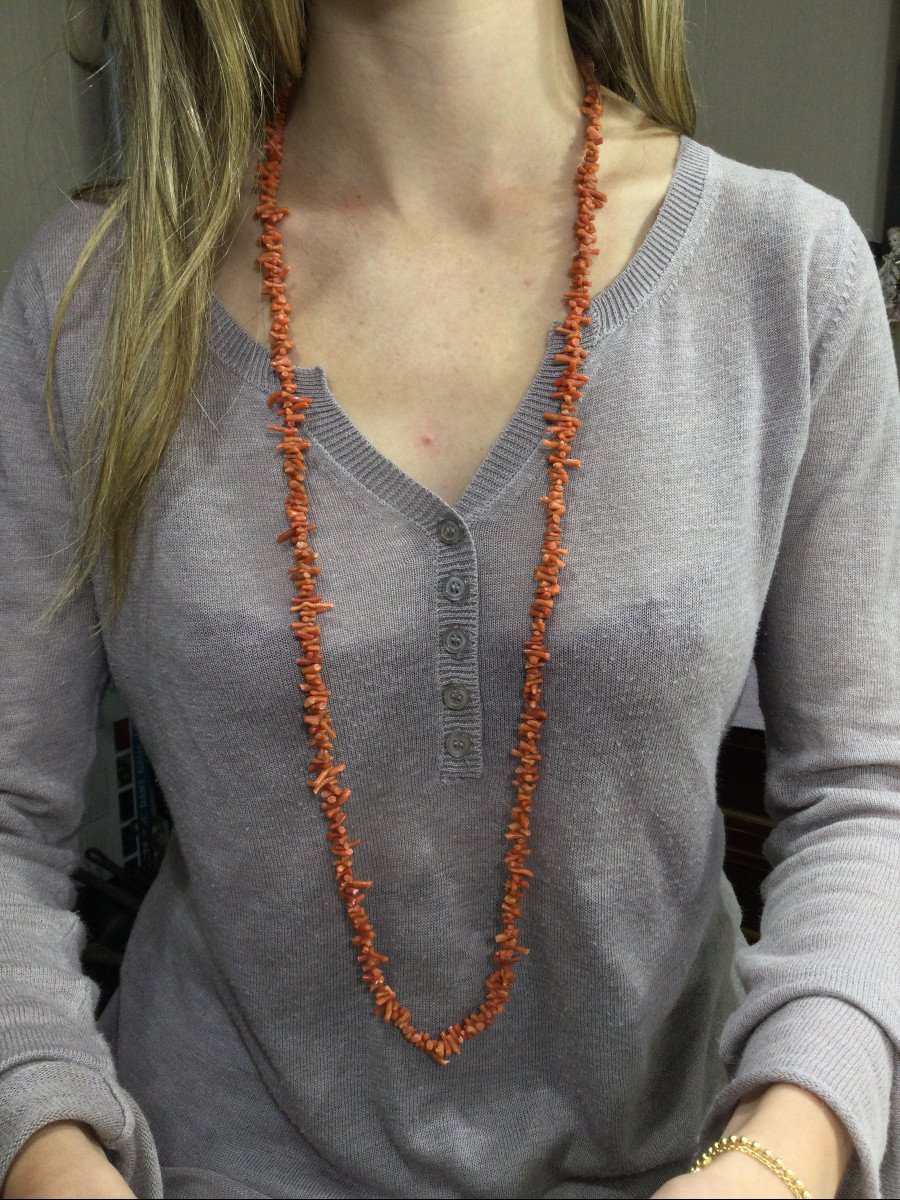 Red Coral Long Necklace-photo-8